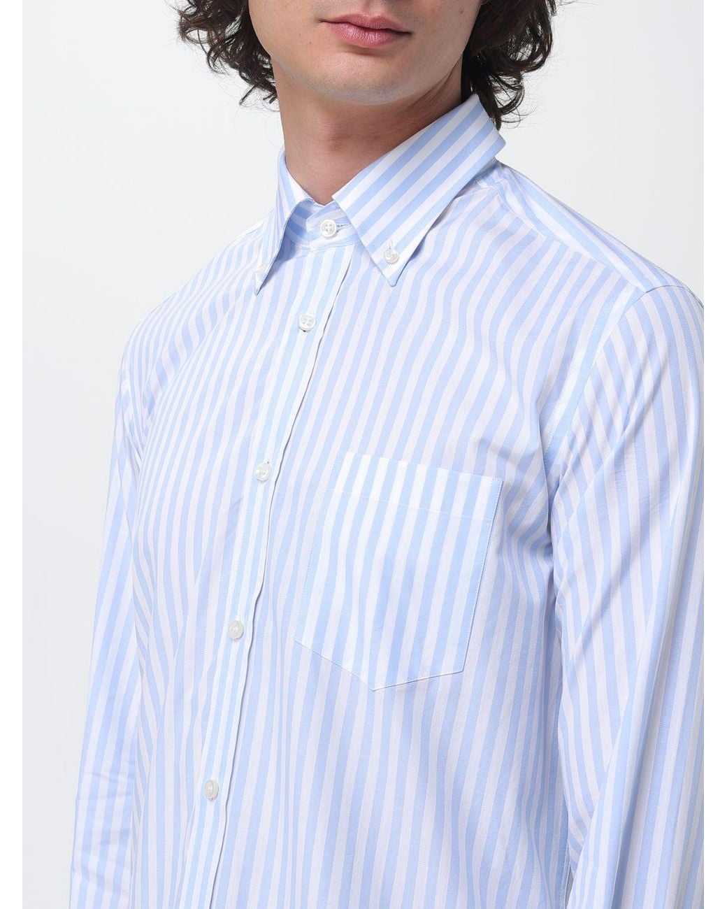 Paul & Shark Blue Paul &Amp Shark Striped Cotton Shirt for men