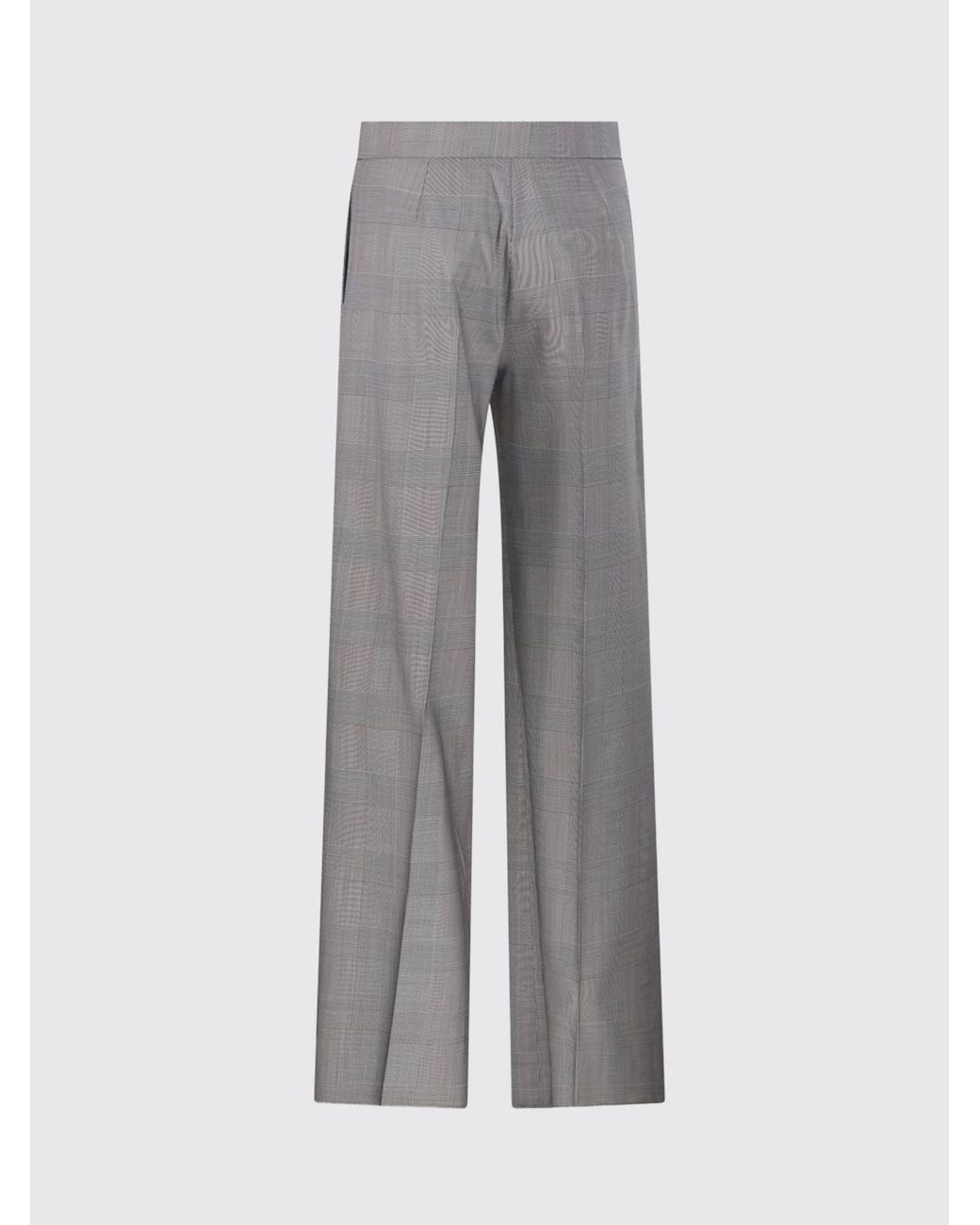 Max Mara Gray Prince Of Wales Check Wool Flare Trousers