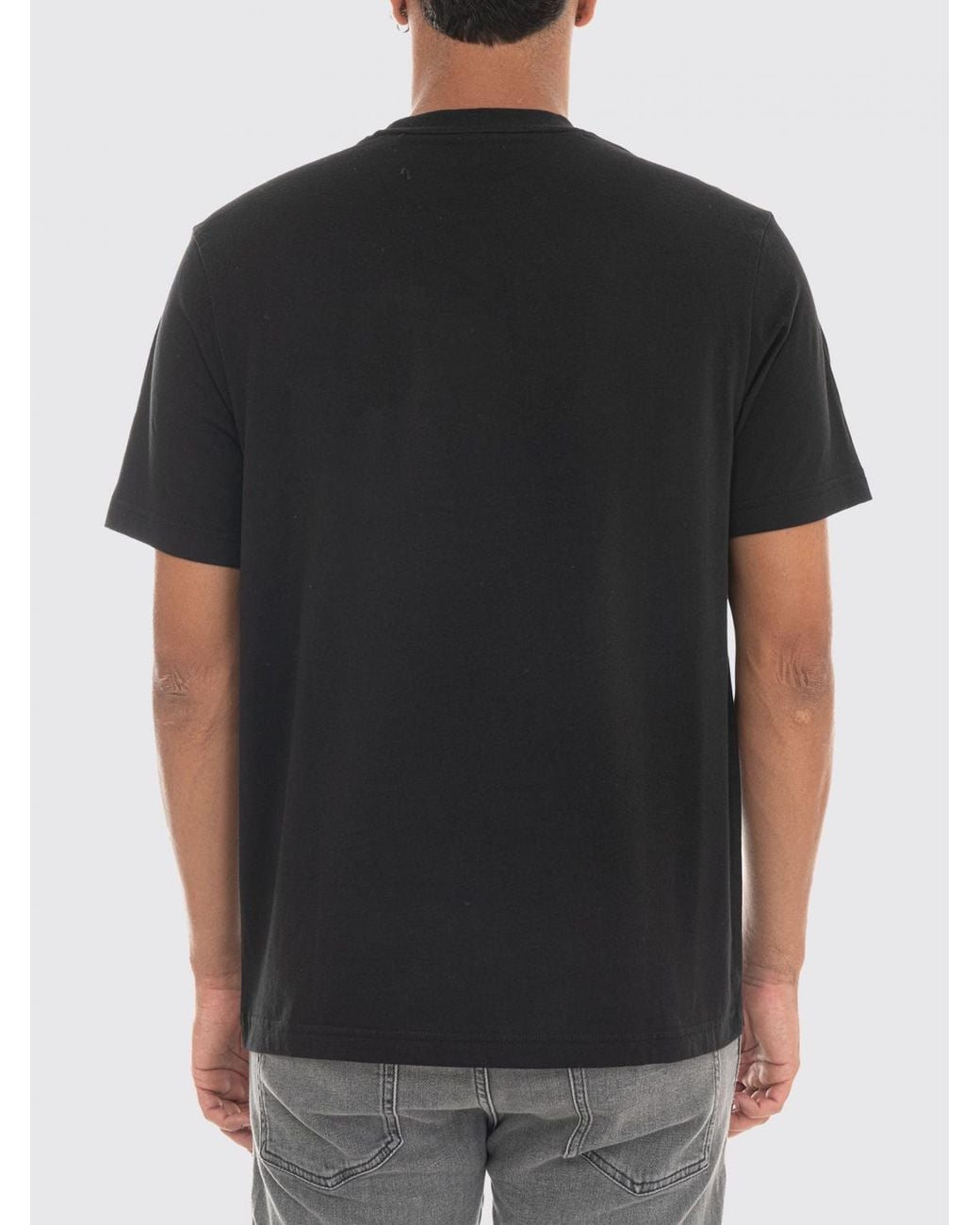 Boss Black Crew-Neck Cotton T-Shirt With Tone-On-Tone Logo for men
