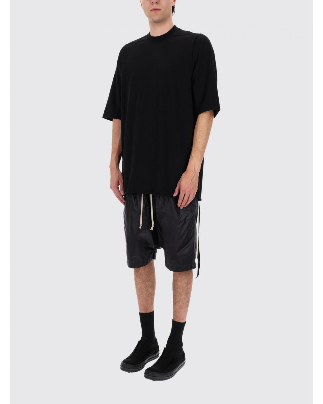 Rick Owens Black Cotton Oversized T-Shirt for men