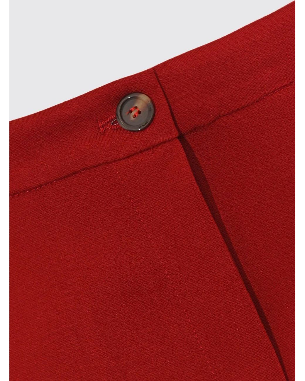 Pinko Red Slim Fit Stretch Crêpe Chino Trousers With A Mid-Rise Waist