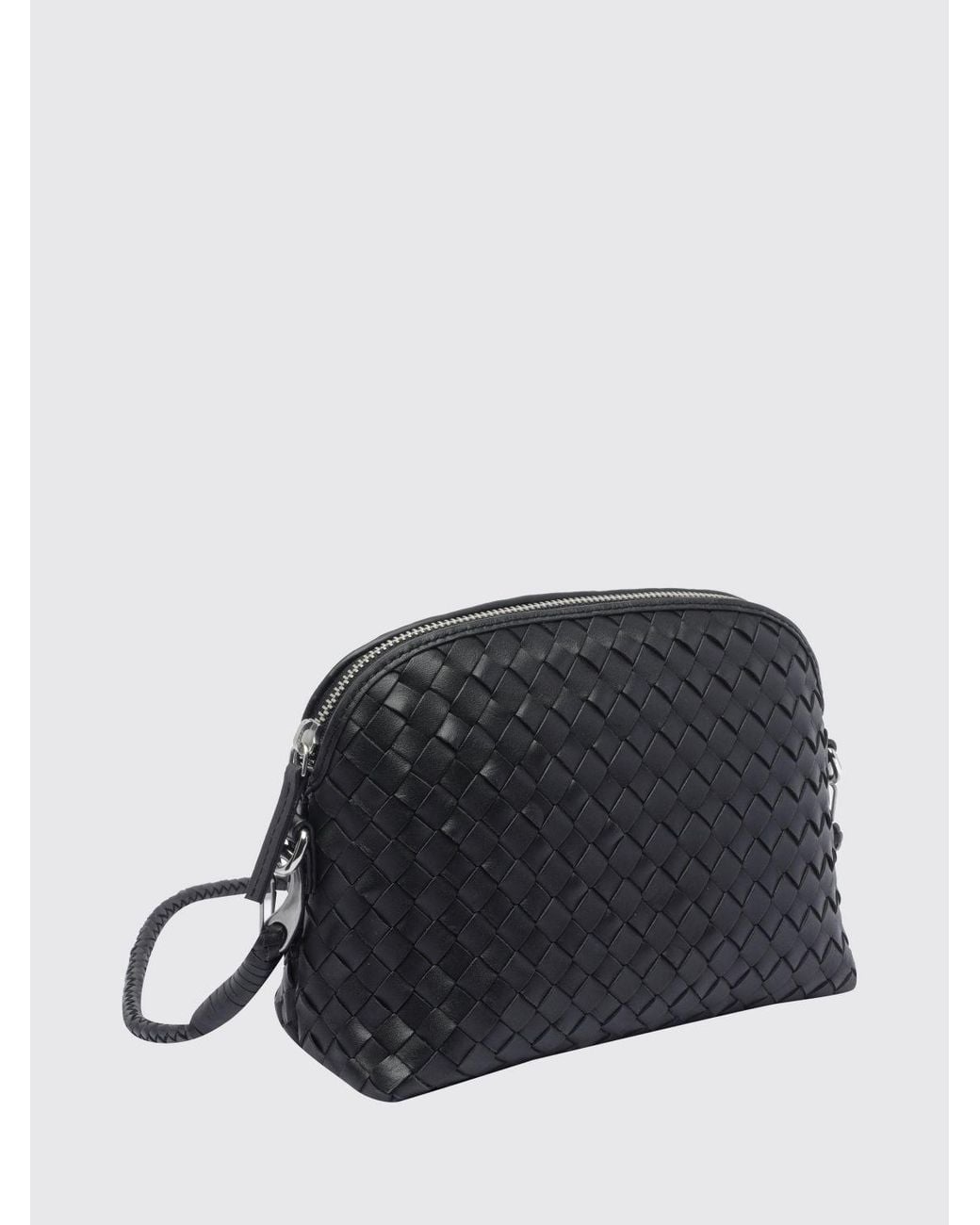 Dragon Diffusion Black Small Woven Leather Crossbody Bag With Zip