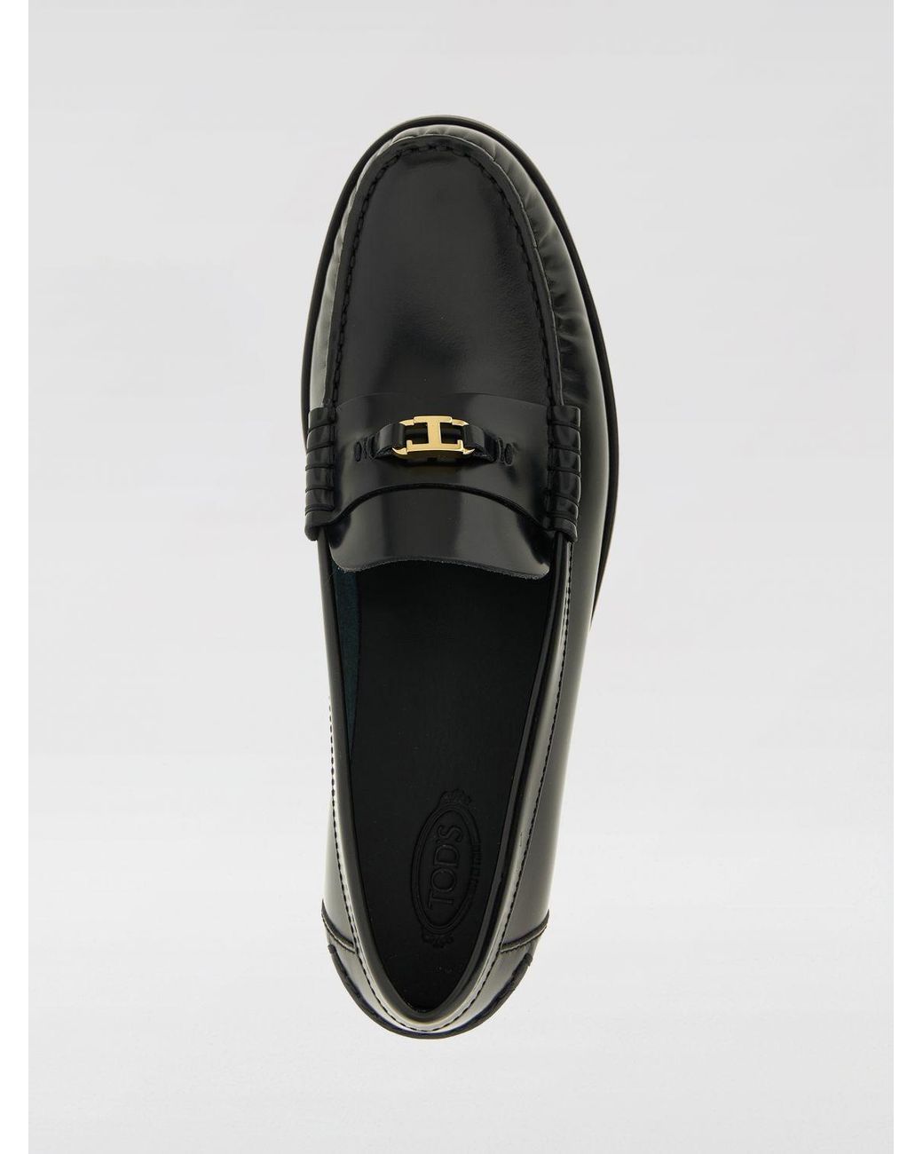 Tod's White T Timeless Brushed Leather Loafers