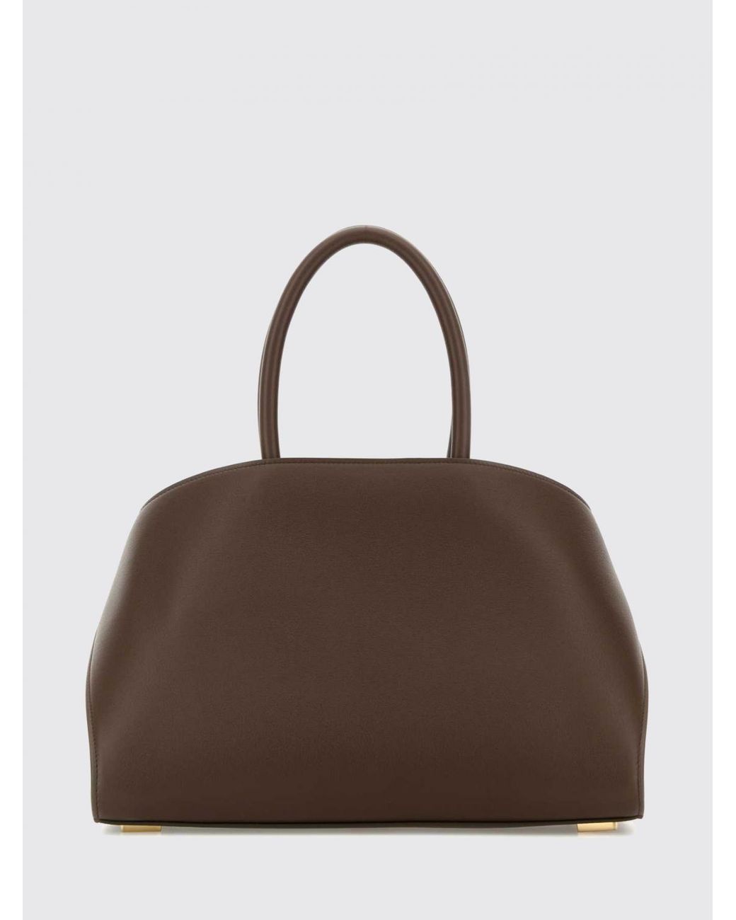 Ferragamo Brown Hug Calfskin Leather Tote Bag With Double Handles