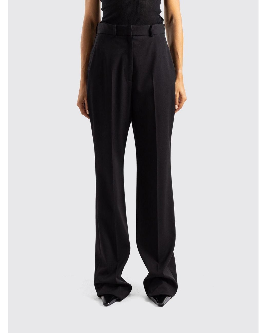 Balenciaga Black High-Waisted Slim Fit Tailored Trousers