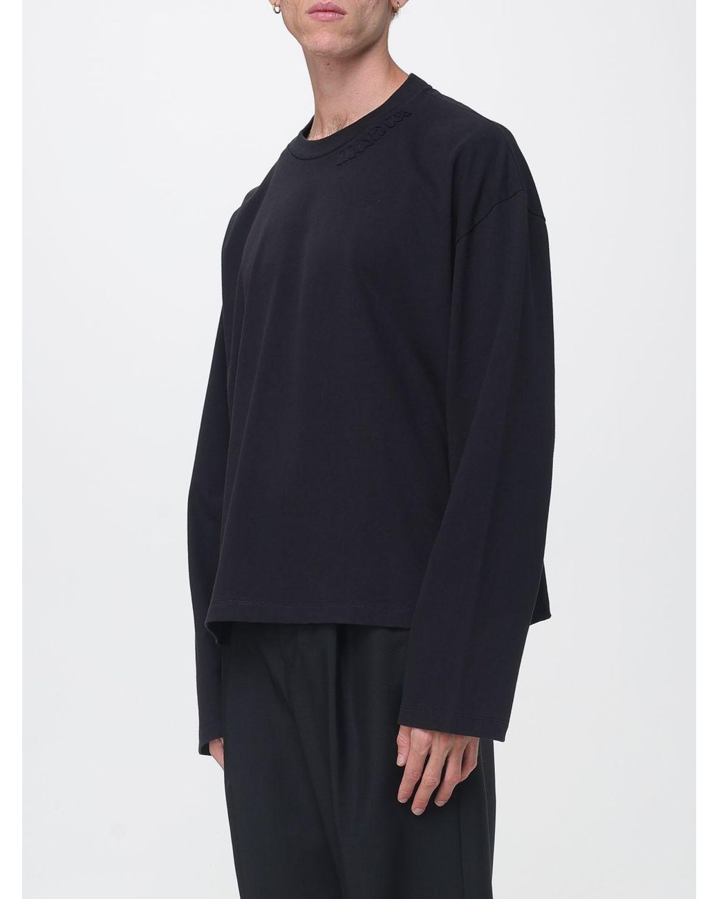 Marni Blue Relaxed Fit Long-Sleeved Cotton T-Shirt for men