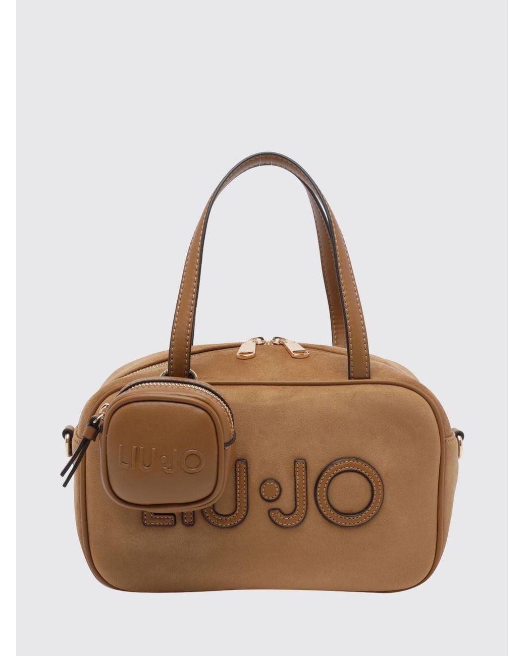 Liu Jo Natural Faux Leather Boston Bag With Shoulder Strap And Pouch