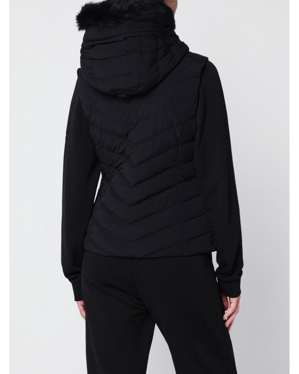 Moose Knuckles Blue Quilted Slim Fit Down Jacket With High Neck And Shearling Hood