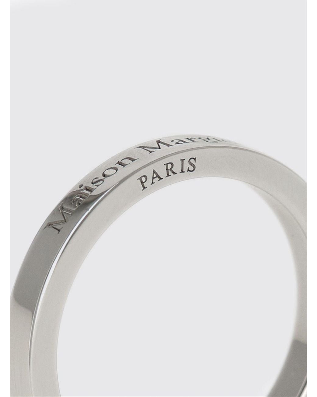 Maison Margiela Gray Engraved Logo Band Ring for men
