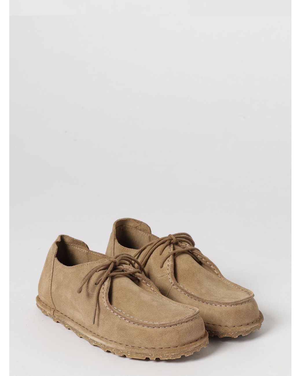 Birkenstock Natural Utti Suede Derby Shoes
