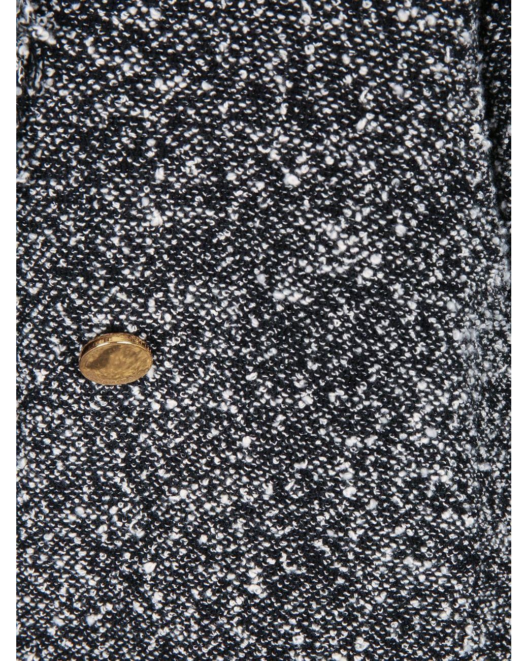 Elisabetta Franchi Gray Double-Breasted Wool Blend Blazer With Fringes And Shawl Collar