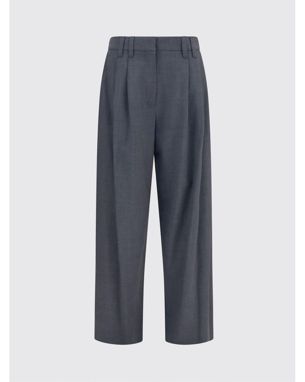 Brunello Cucinelli Black High-Waisted Pleated Wool-Blend Palazzo Trousers