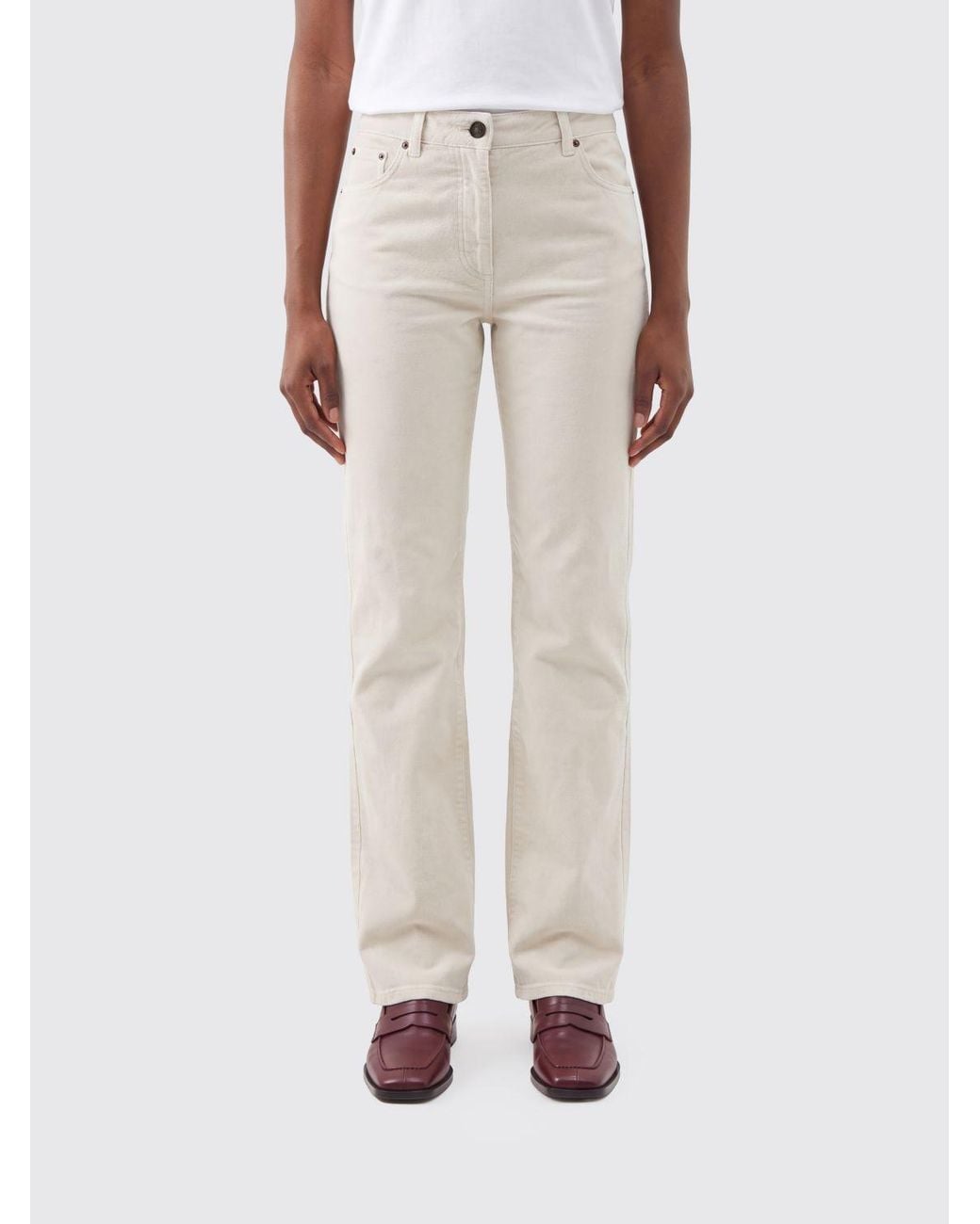Magda Butrym Natural High-Waisted Straight-Leg Five-Pocket Jeans