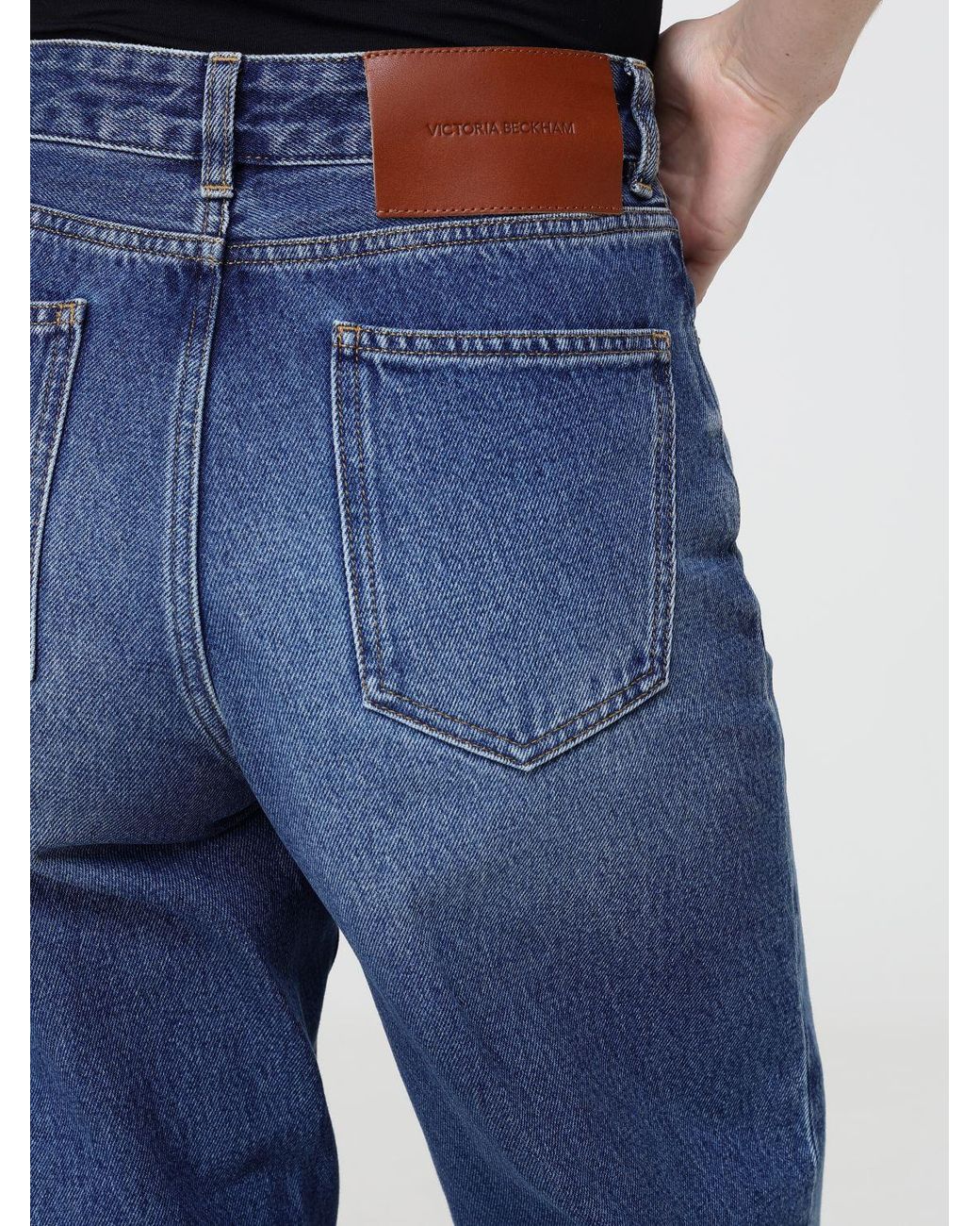 Victoria Beckham Blue High-Waisted Wide-Leg Jeans