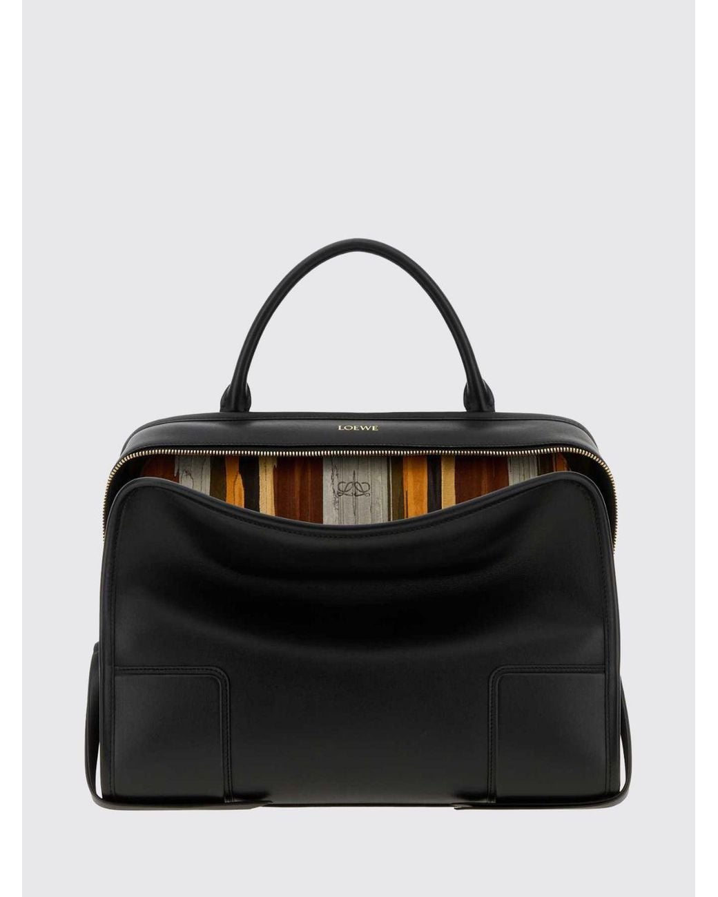Loewe Black Amazona 180 Calfskin Handbag With Removable Shoulder Strap