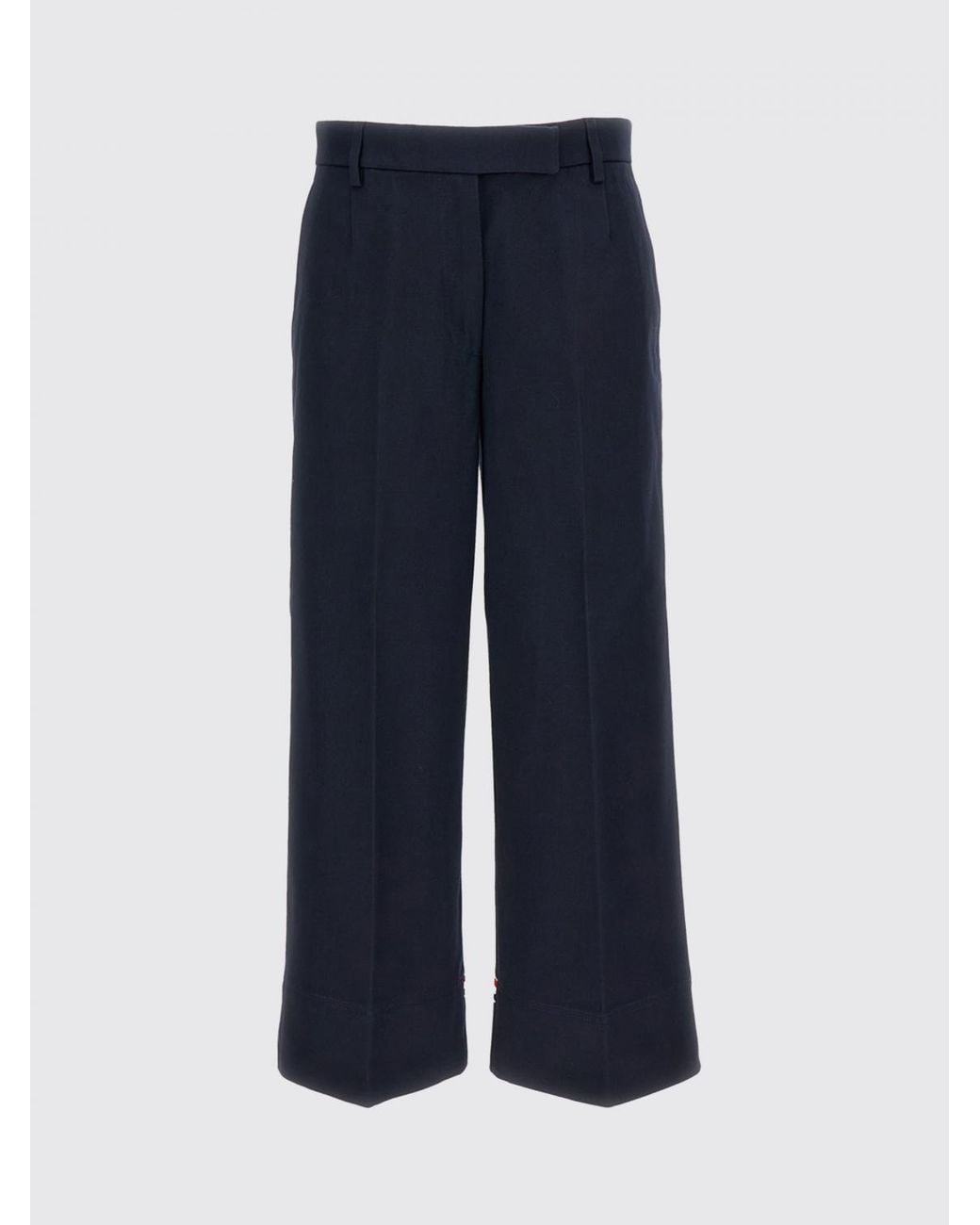 Thom Browne Blue Cropped Fit Cotton Trousers