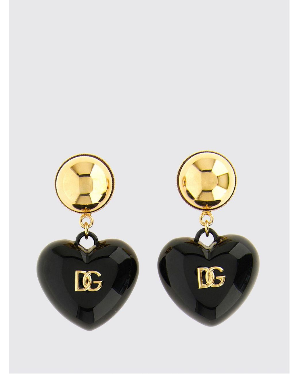 Dolce & Gabbana Metallic Dolce &Amp Gabbana Heart-Shaped Clip-On Earrings With Dg Monogram