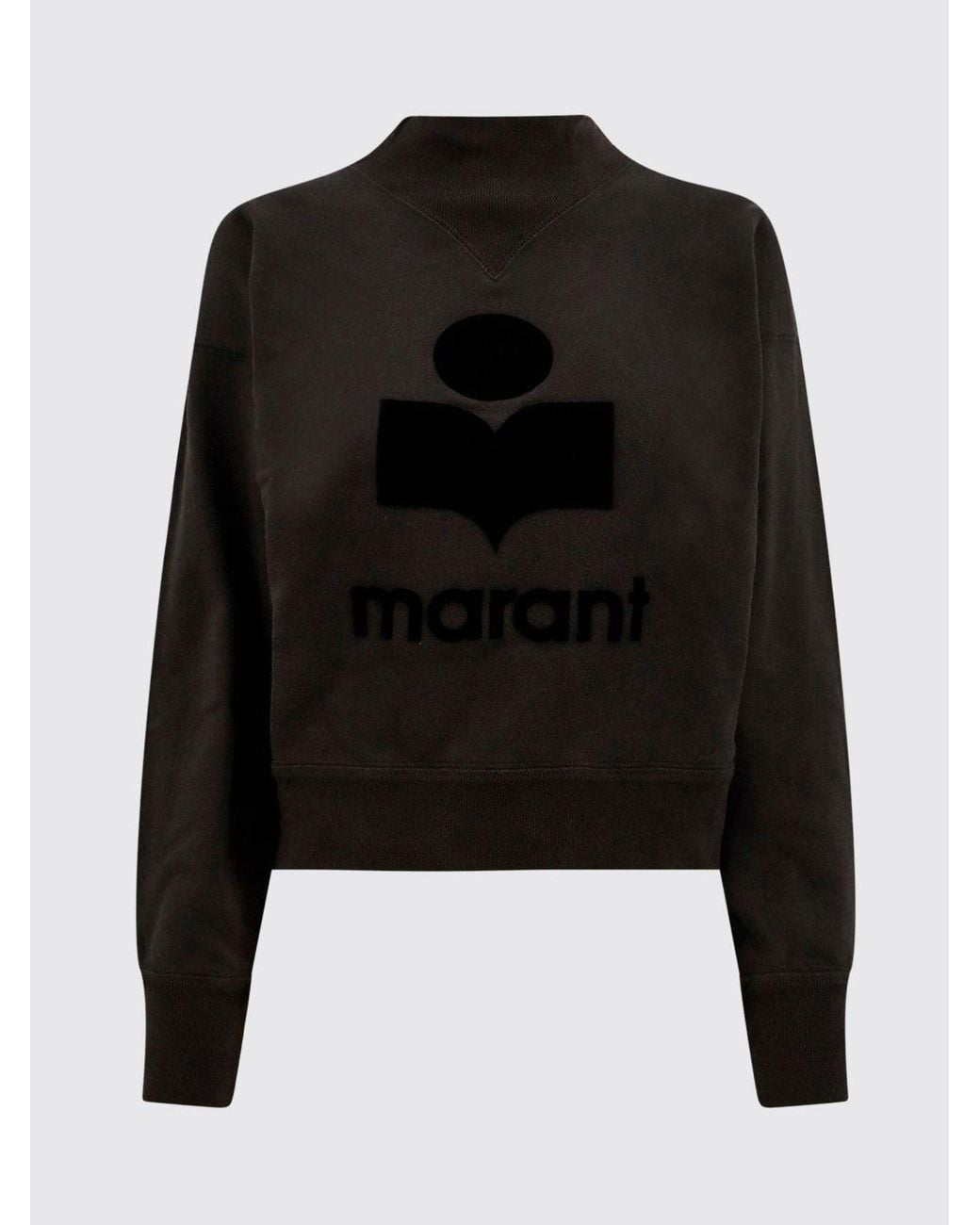 Isabel Marant Blue Crewneck Cotton Sweatshirt With Contrast Lettering Logo
