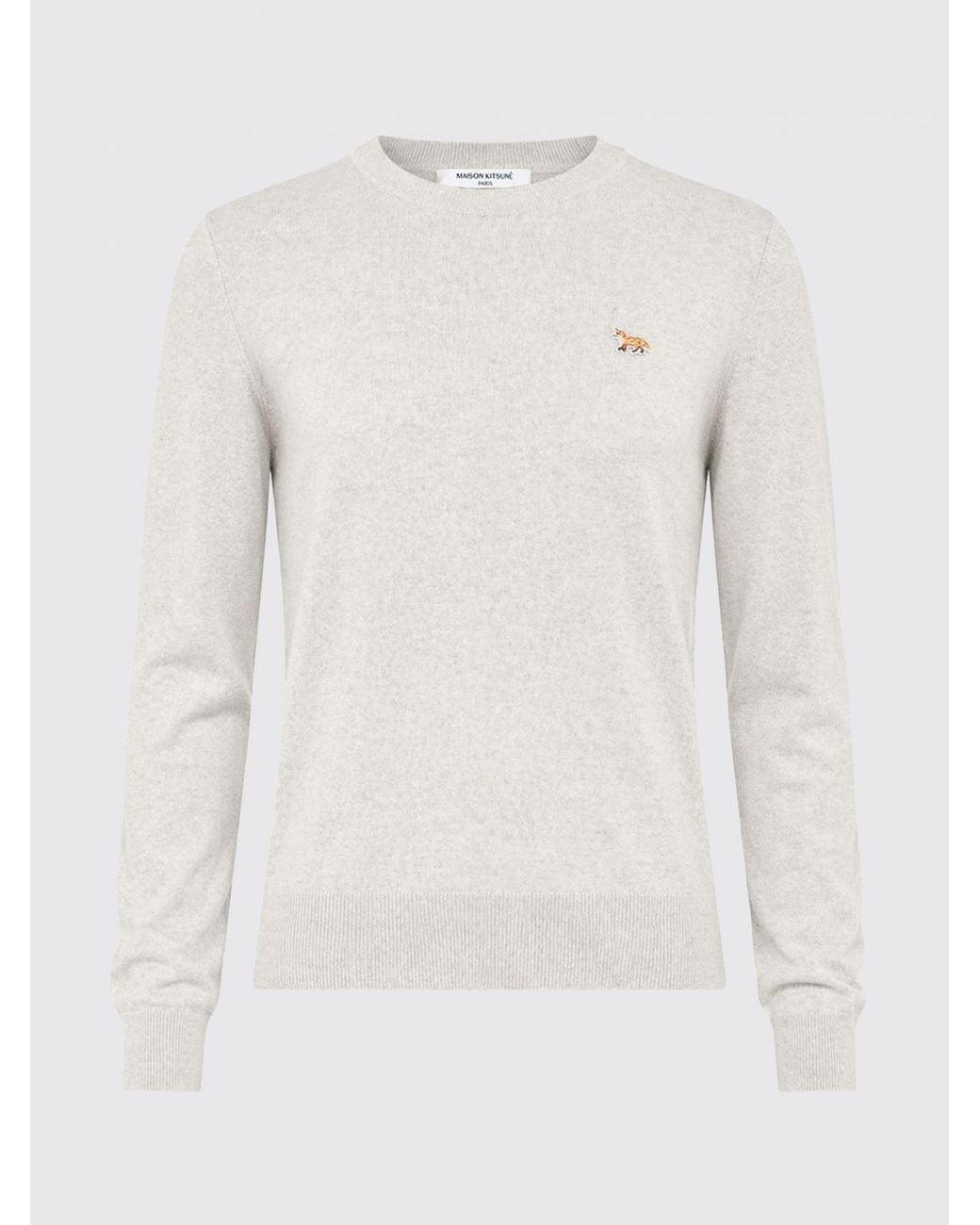 Maison Kitsuné White Maison KitsunÉ Merino Wool Crew-Neck Pullover