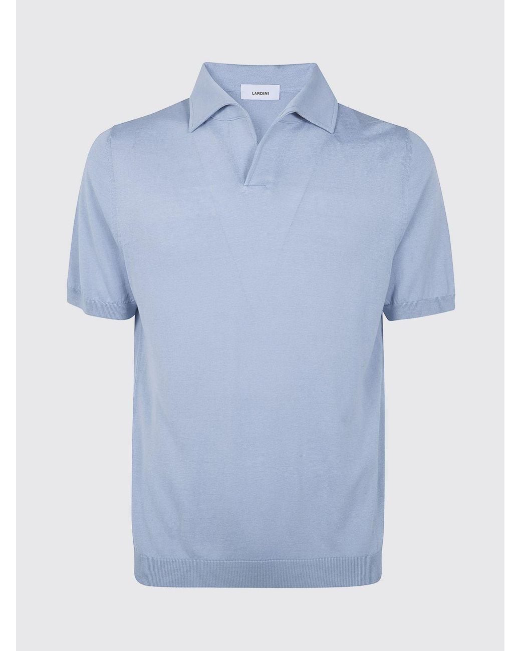 Lardini Blue Knit Polo Shirt for men
