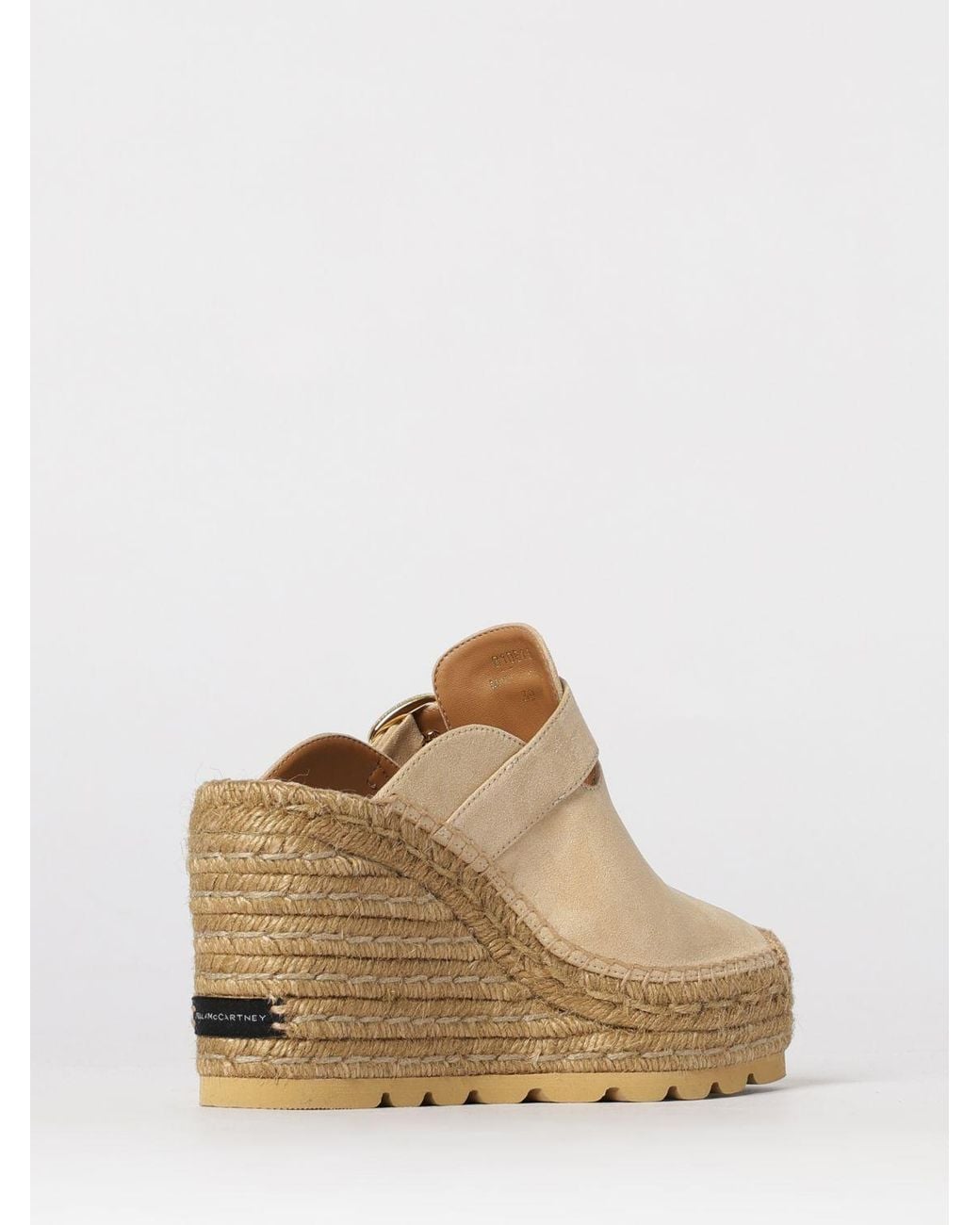 Stella McCartney Natural Gaia Synthetic Suede Wedge Mules