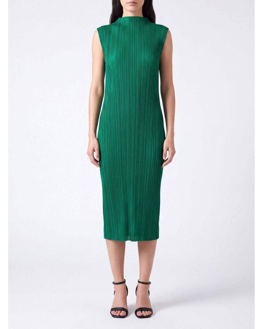 Pleats Please Issey Miyake Green Dress