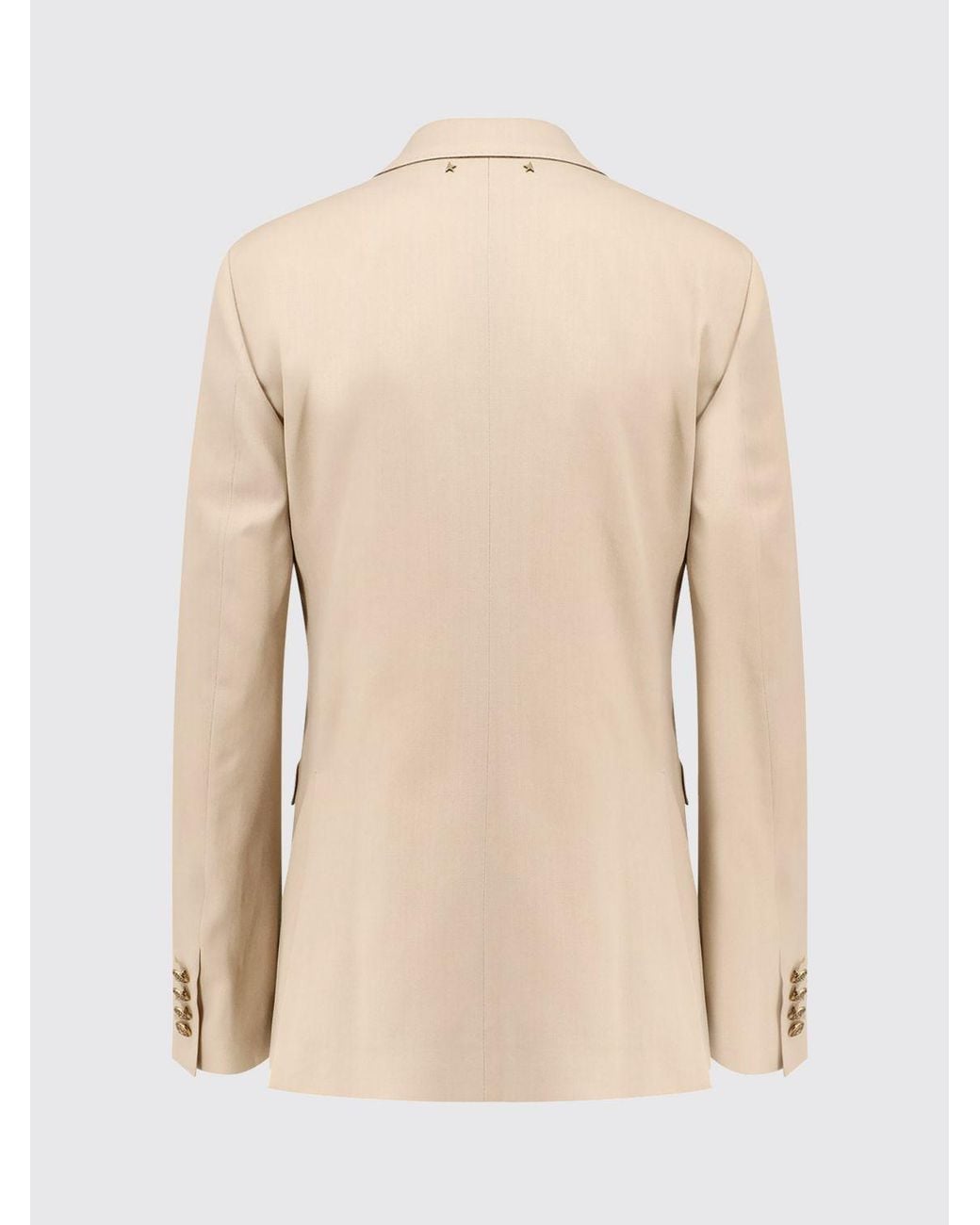 Golden Goose Deluxe Brand Natural Sand Double-Breasted Blazer With Heraldic Buttons