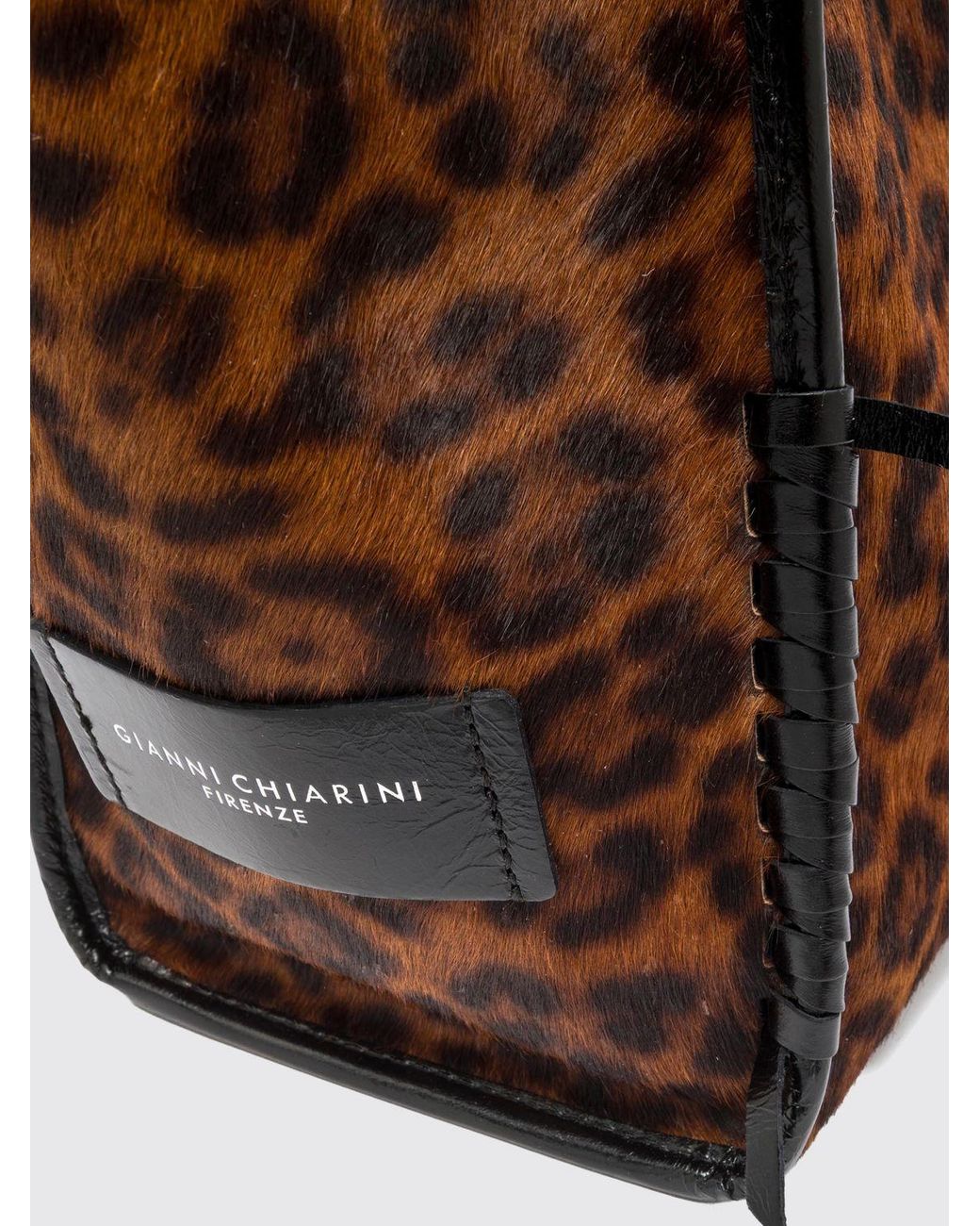 Gianni Chiarini Brown Marcella Animal Print Leather And Pony Hair Shoulder Bag