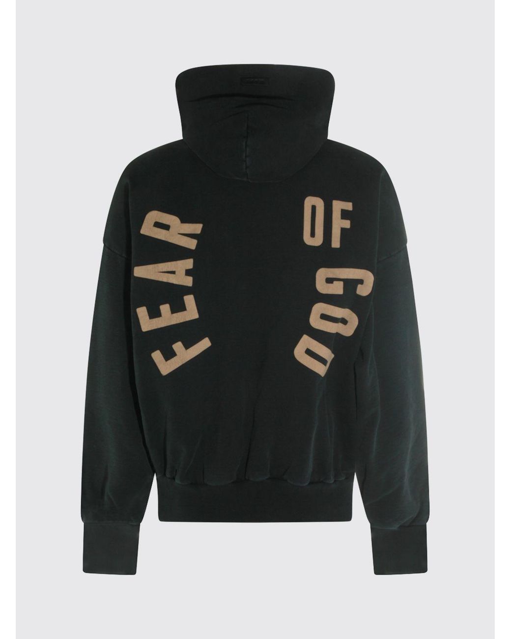 Fear Of God Blue Relaxed Fit Cotton Hoodie With Printed Logo for men