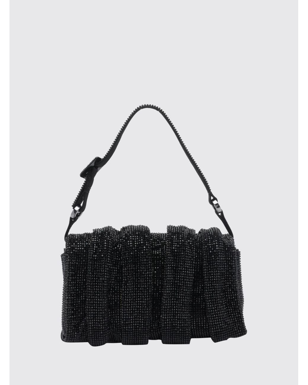 Benedetta Bruzziches Black Aluminum Mesh Handbag With Crystals And Jewel Handle