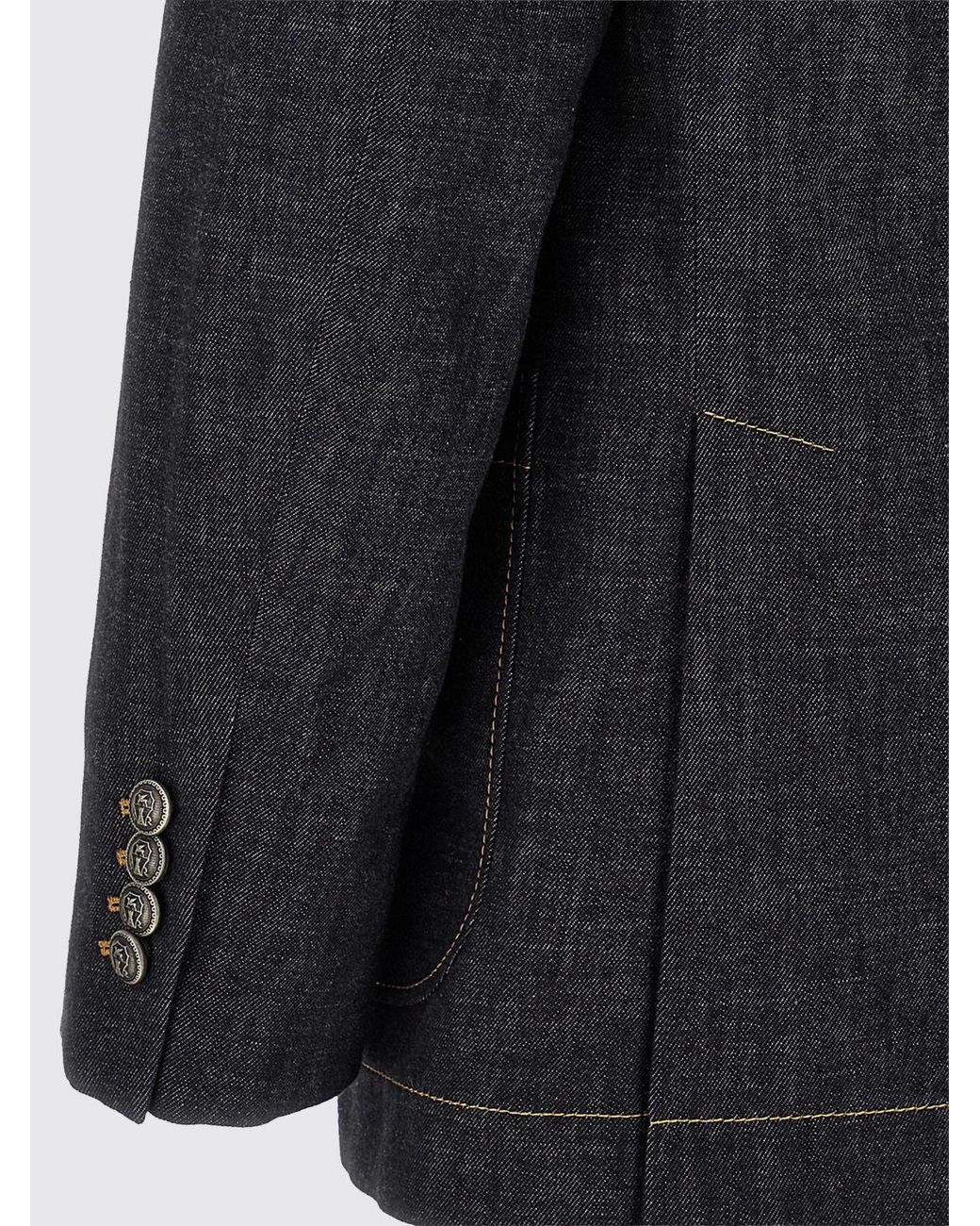 Brunello Cucinelli Black Double-Breasted Blazer for men