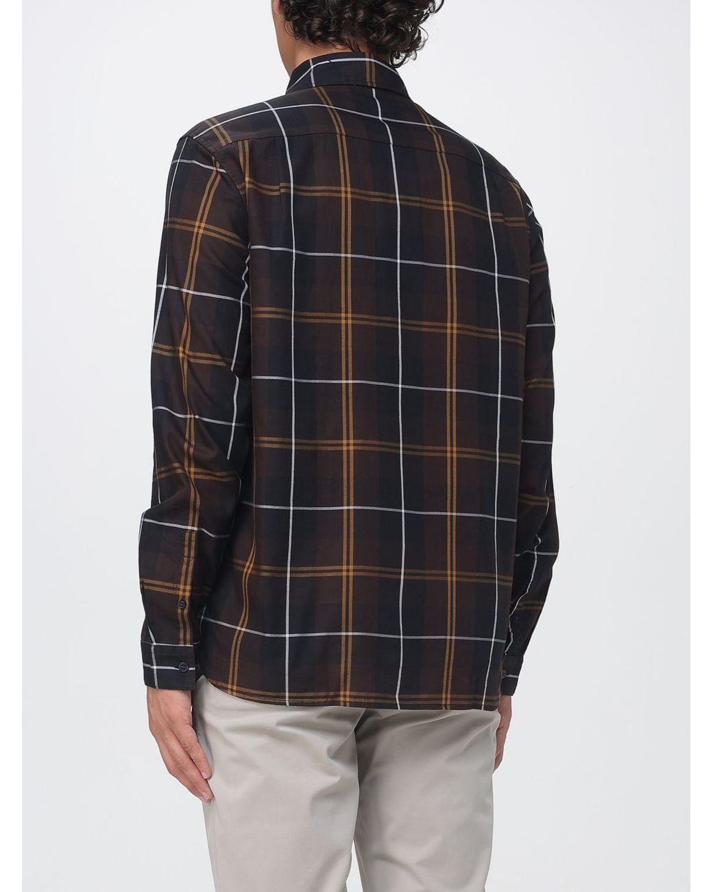 Fred Perry Black Tartan Cotton Shirt With French Collar And Applied Pocket for men