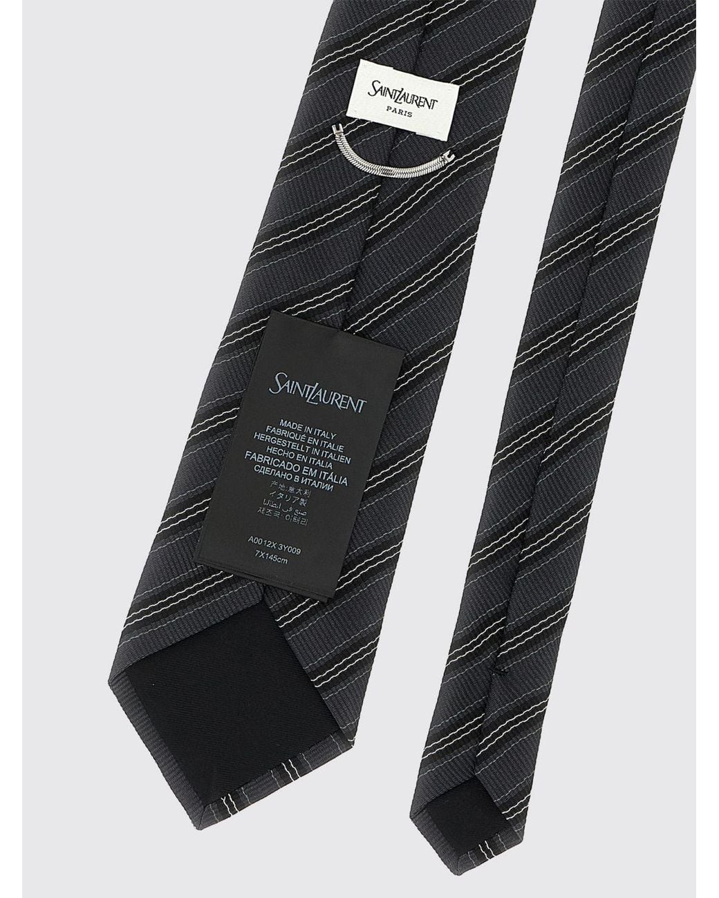 Saint Laurent White Classic Tie for men