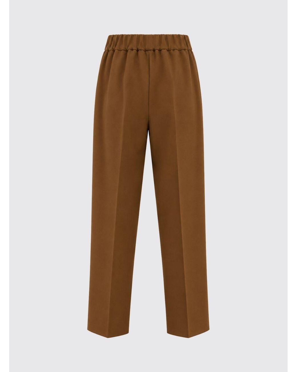 Semicouture Brown High-Waisted Drawstring Jersey Jogging Trousers