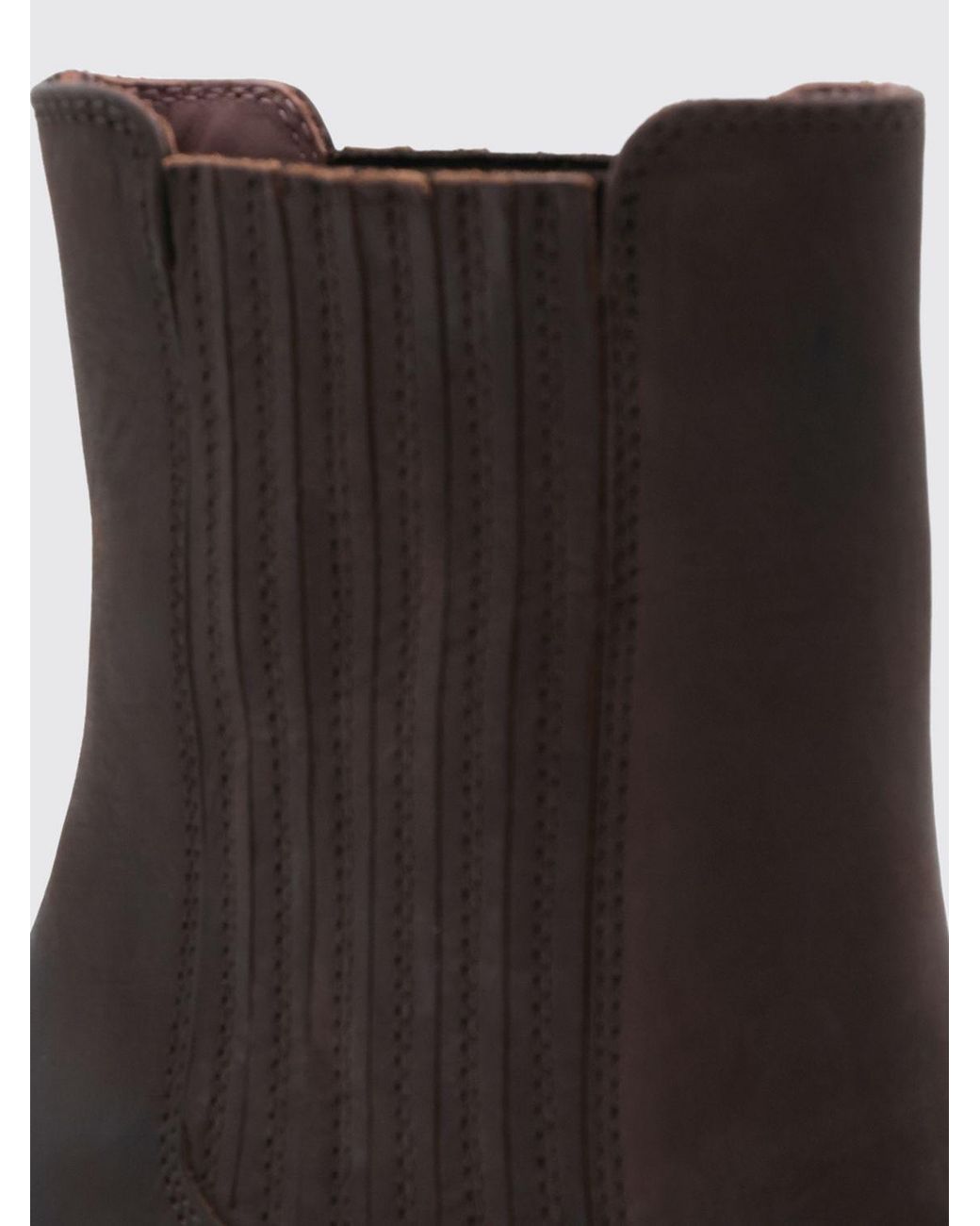 Paris Texas Brown Dallas Leather Western Ankle Boots With Flared Heel