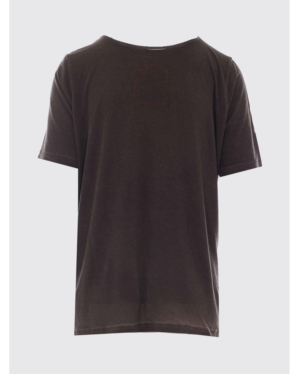 Uma Wang Black Draped Short-Sleeve Modal Crewneck Top