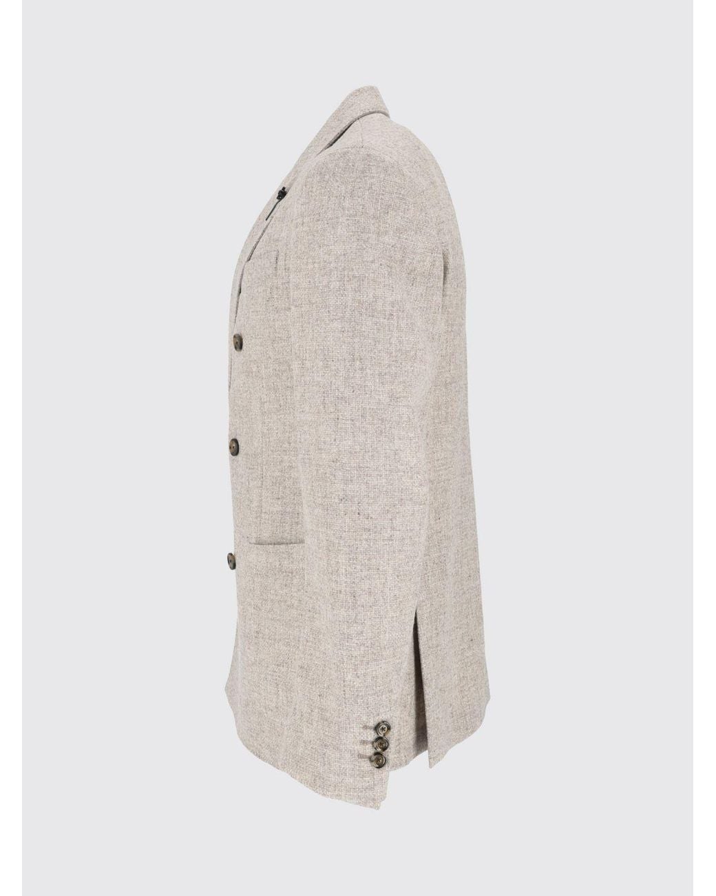 Lardini Gray Double-Breasted Virgin Wool Blazer With Peak Lapels for men