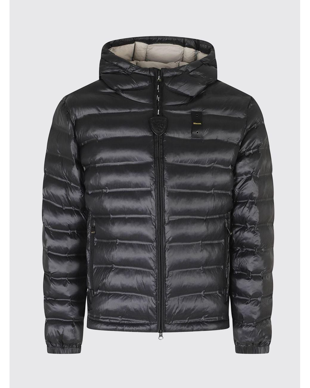 Blauer Black Charles Quilted Polyamide Short Puffer Jacket With Hood for men