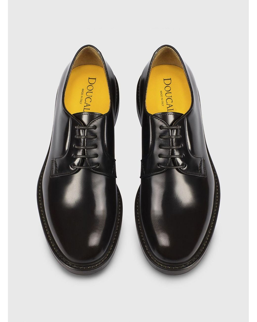 Doucal's White Brushed Leather Derby Shoes for men