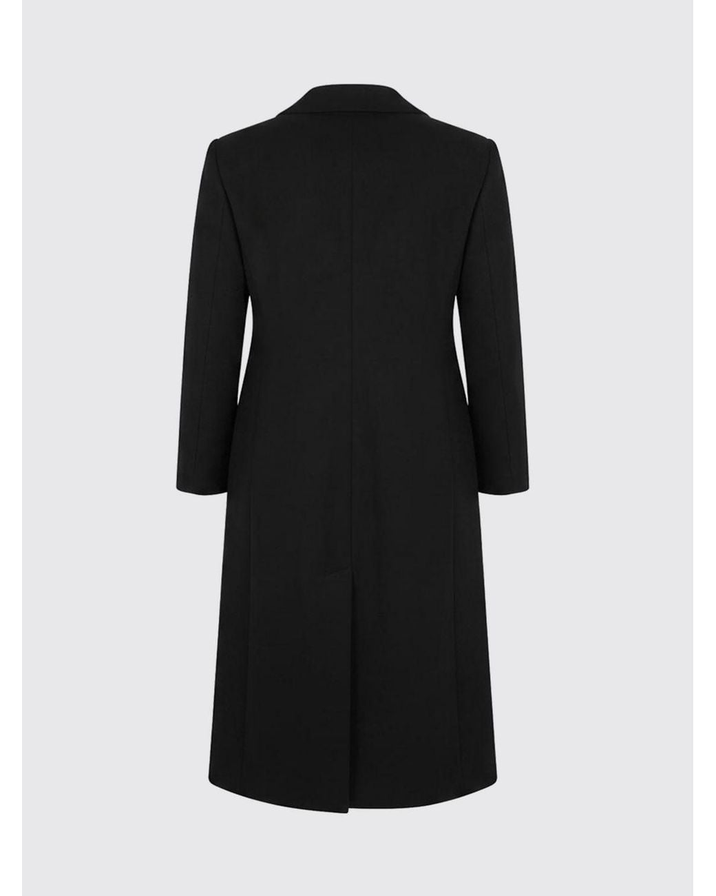 Jil Sander Black Single-Breasted Long Virgin Wool Coat With Lapel Collar