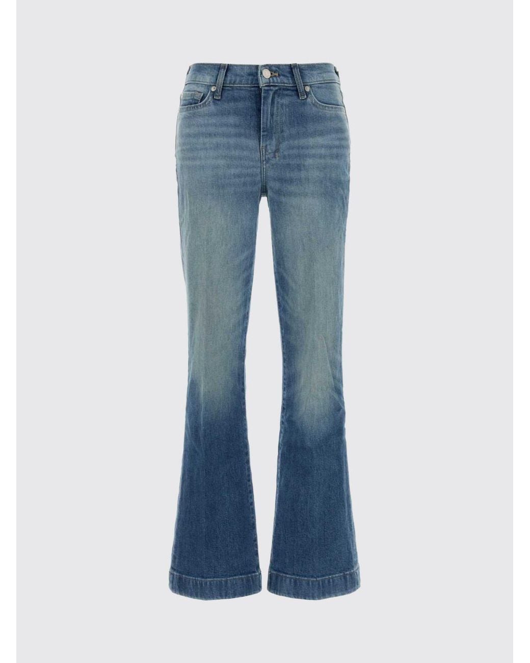 7 For All Mankind Blue Dojo High-Waisted Flared Jeans