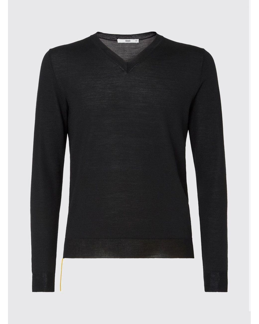 Fendi Blue V-Neck Virgin Wool Jumper for men