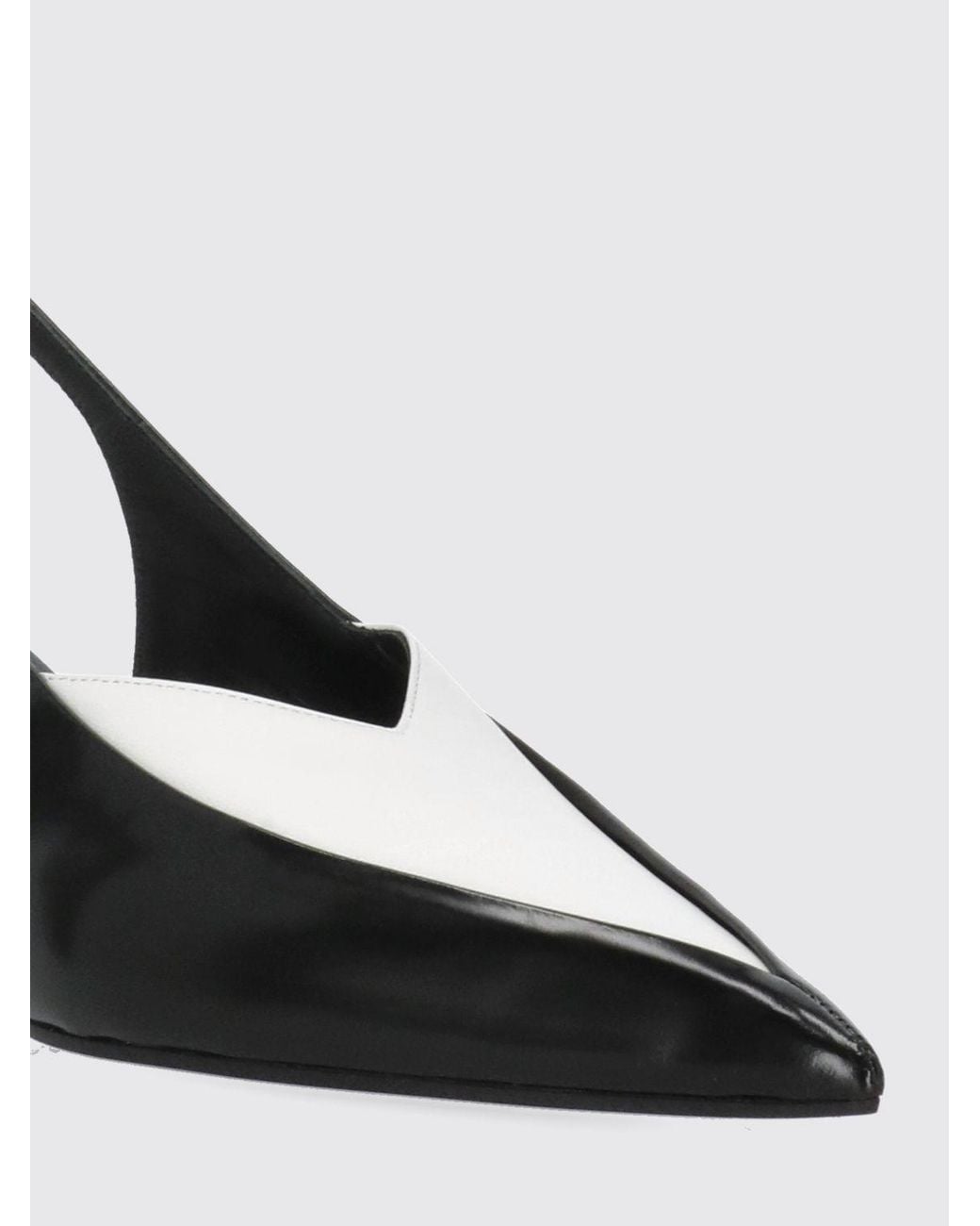 Lanvin Black Zweifarbige Nappaleder-Slingback-Pumps Von Mit Geschwungenem Absatz