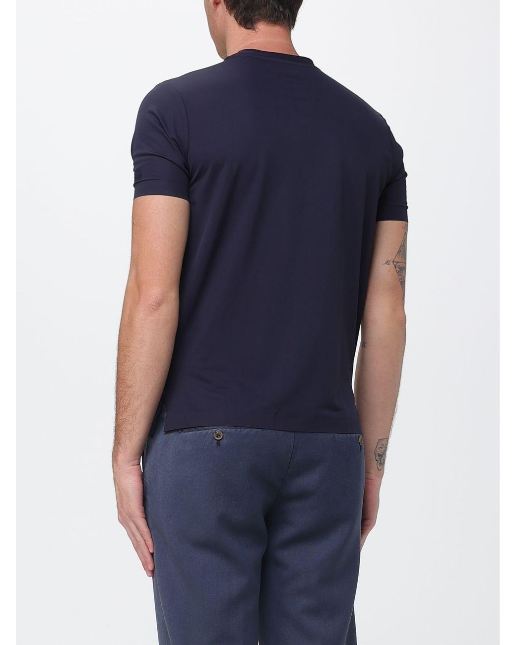 Heskimo Blue Nylon T-Shirt for men