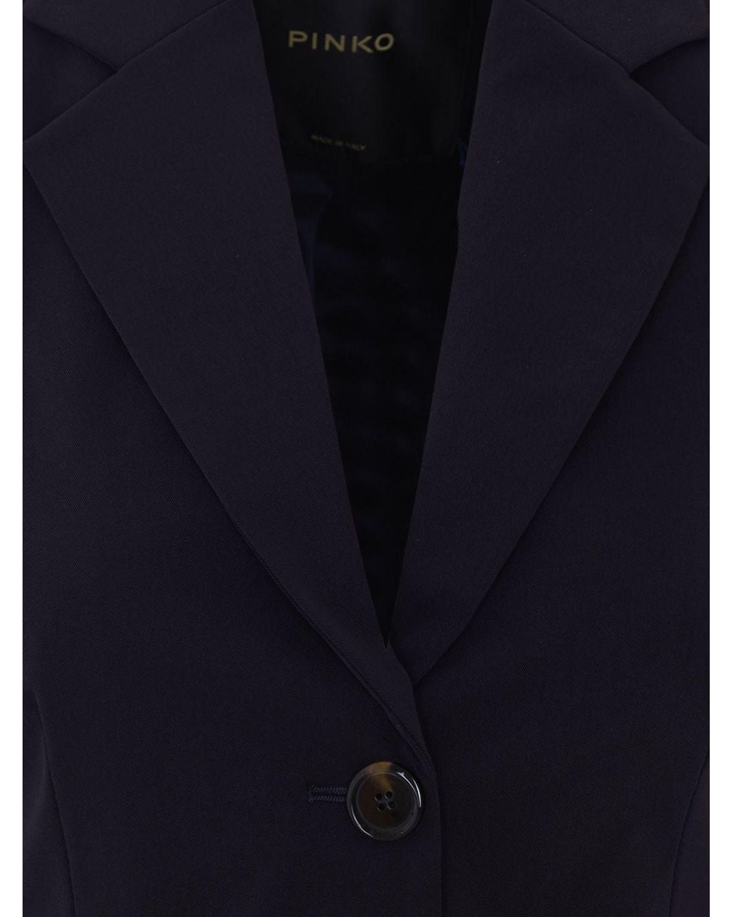Pinko Blue Slim Fit Single-Breasted Crêpe Blazer With Two-Button Closure