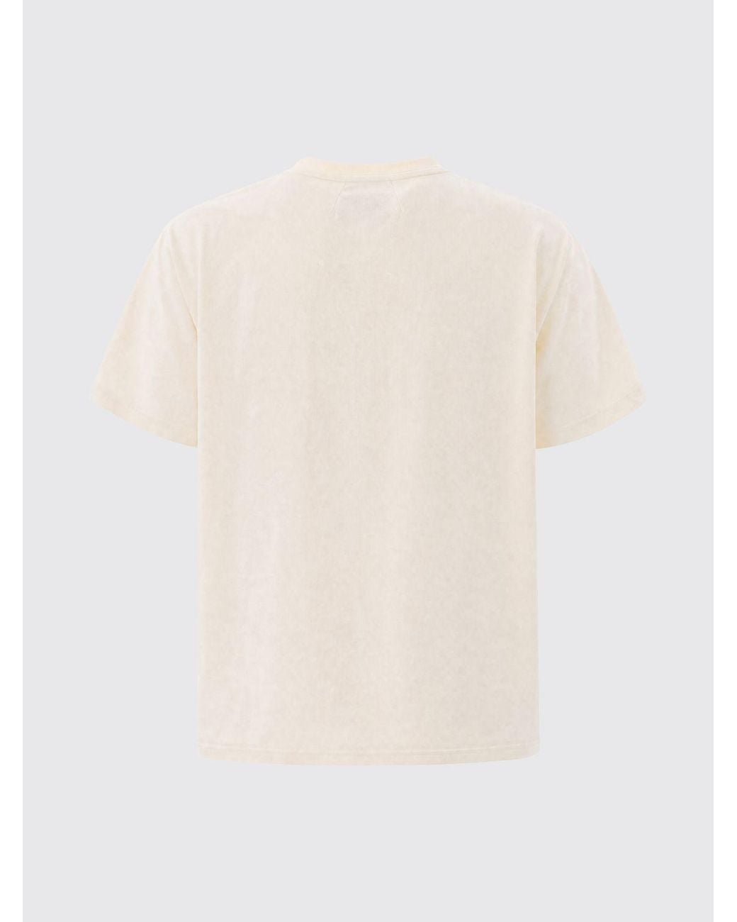Rhude White Cotton T-Shirt With Front Graphic Print And Logo for men