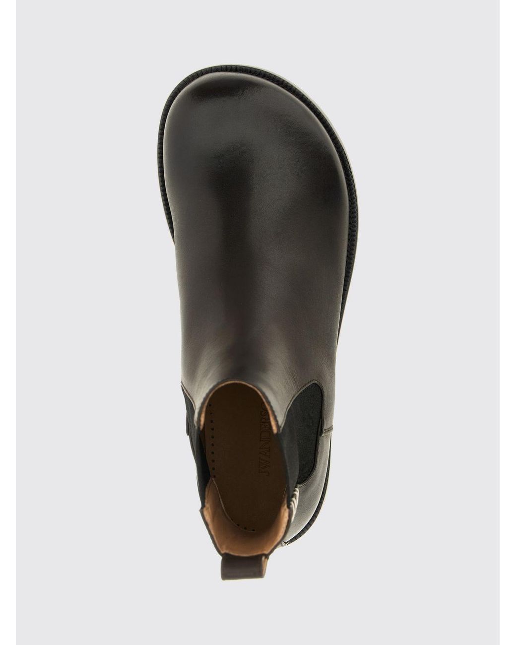 J.W. Anderson Black Calfskin Chelsea Boots With Round Toe And Leather Sole for men