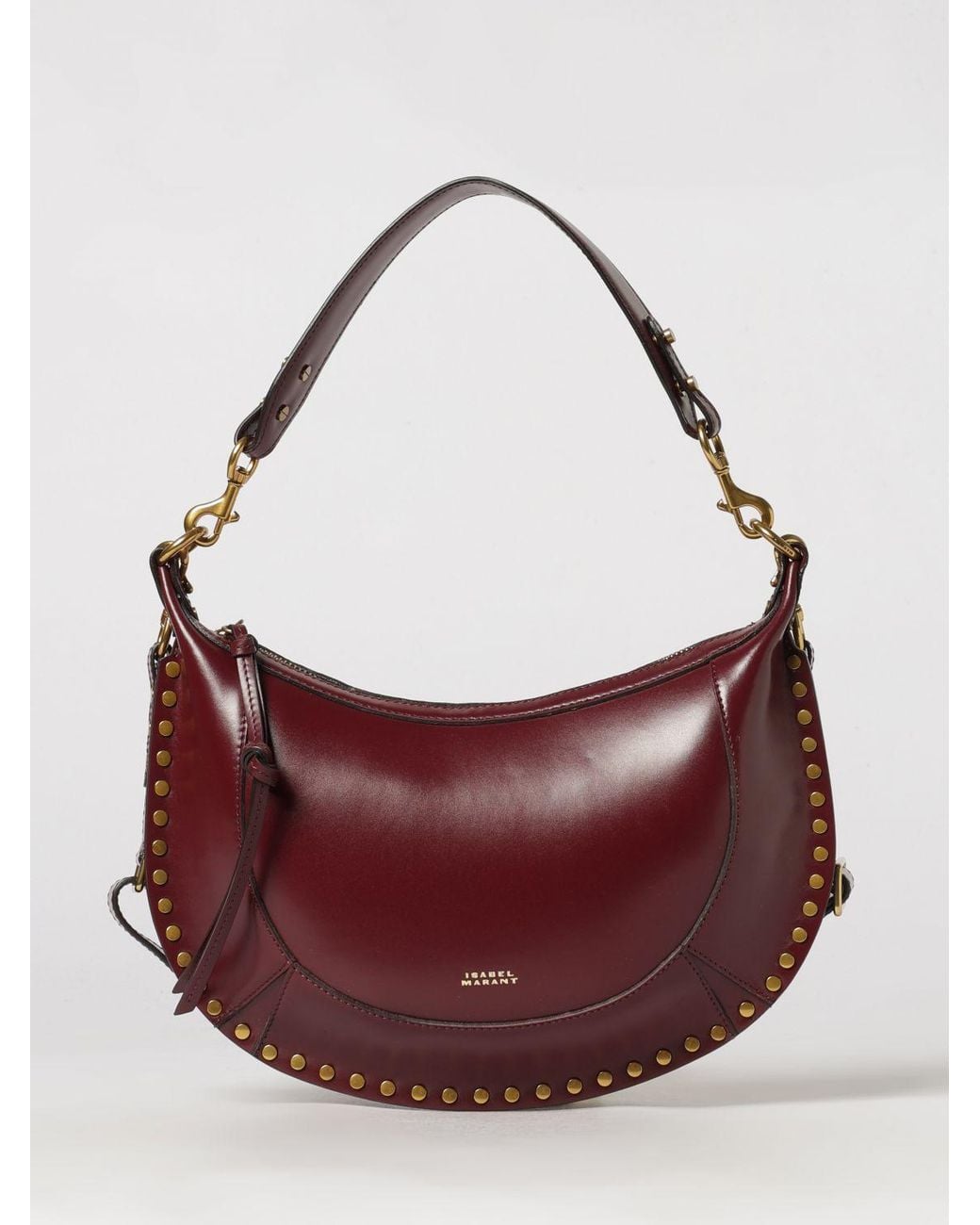 Isabel Marant Purple Naoko Calfskin Leather Hobo Bag With Studs