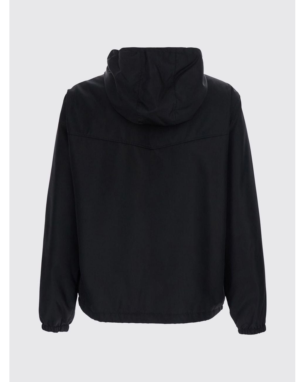 Versace Blue Hooded Silk And Cotton-Blend Short Windbreaker Jacket for men