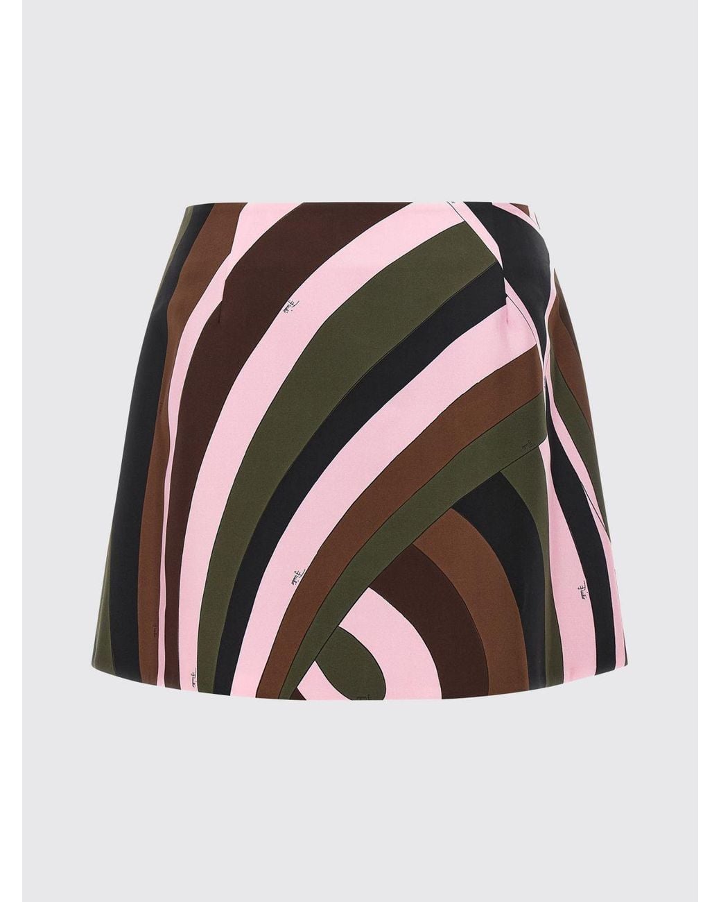 Emilio Pucci Multicolor Iride High-Waisted Silk Wrap Mini Skirt With Graphic Print